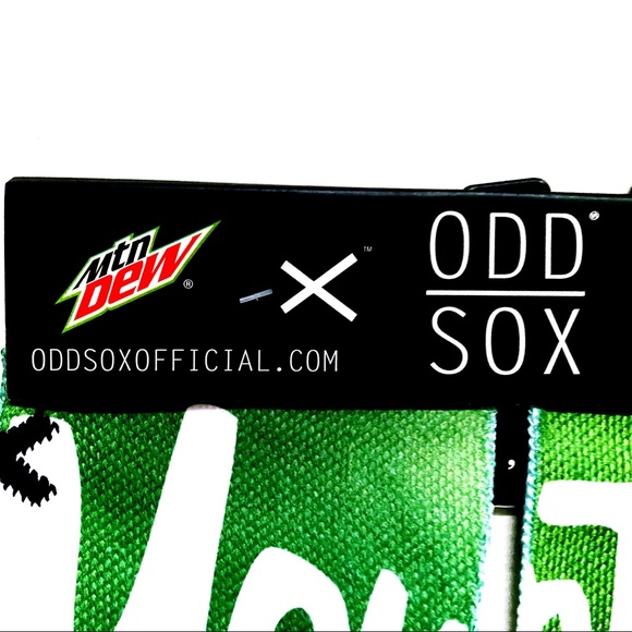 Retro Mountain Dew Soda Odd Sox Crew Socks - Picture 2 of 7